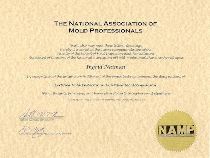 Those who demonstrate clear understanding of the issues surrounding mold will be issued a certificate by the IIE Academy.